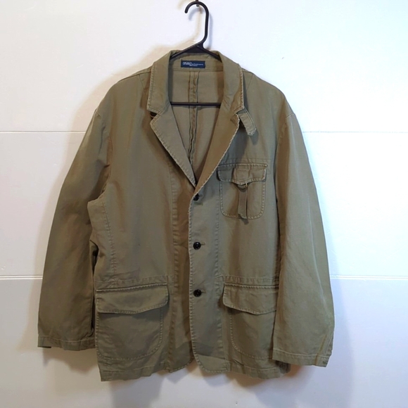 Polo by Ralph Lauren 3 Button Distressed Blazer Size XL - Picture 1 of 8